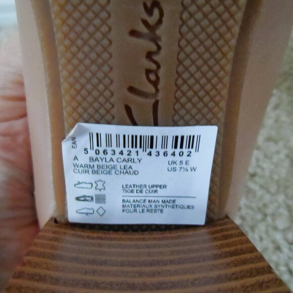 Clark’s High Heel Beige  Shoes - Size 7.5 - Picture 5 of 13
